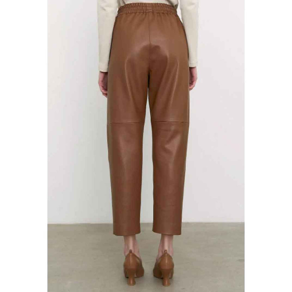 Women Brown Leather Trousers - Leather Loom