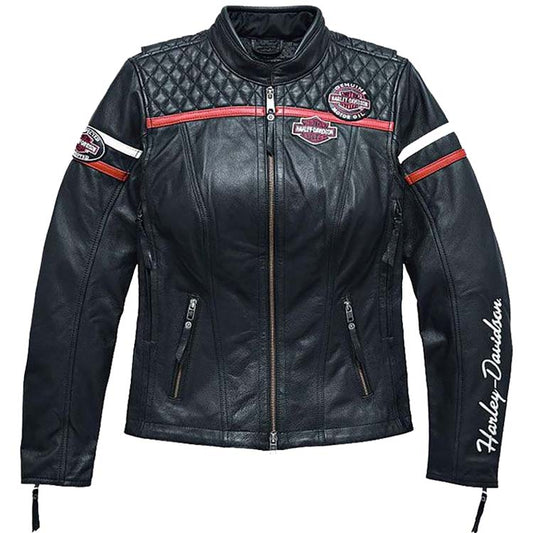 Women Harley Davidson Miss Enthusiast Triple Vent Motorcycle Jacket