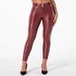 Women Maroon Leather Pants - Leather Loom