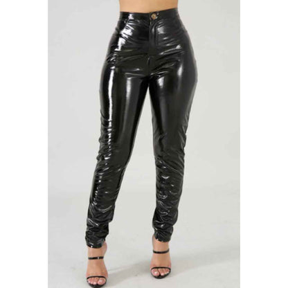 Women Skinny Black Leather Pants - Leather Loom