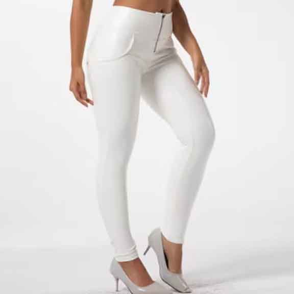 Women White Leather Pants - Leather Loom