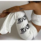 Women White Leather Streetwear Goth Pants - Leather Loom