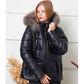 Womens Black Puffer Coat With Fur Hooded - Leather Loom