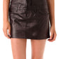 Womens Leather Mini Skirt in Dark Brown - Leather Loom