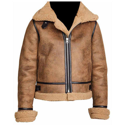 B3 Sheepskin Aviator Flight Fur Shearling Bomber Jacket - Leather Loom