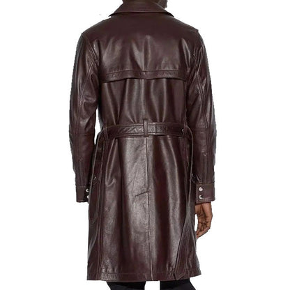 Belted Leather Trench Coat - Leather Loom