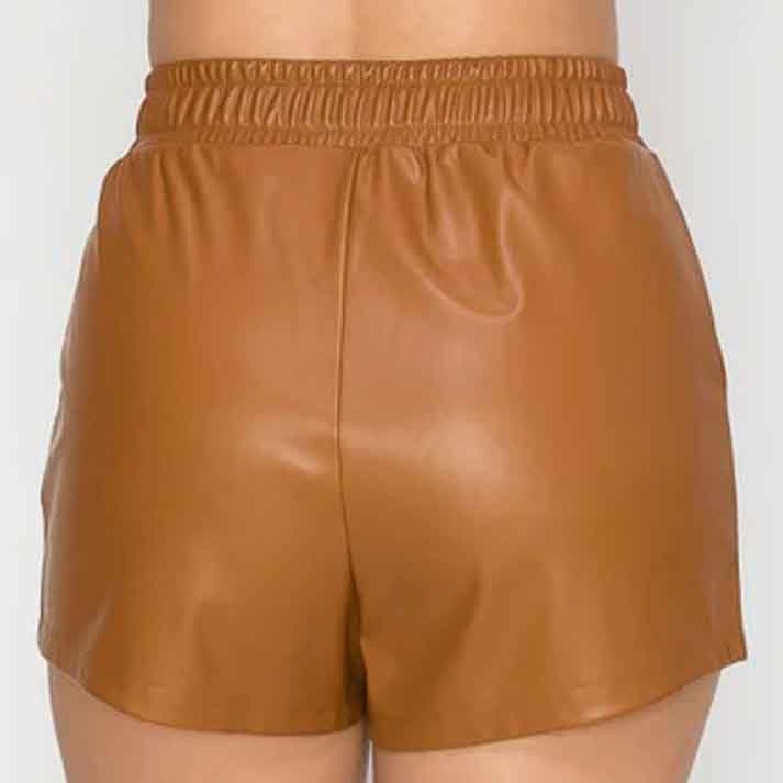 Best Leather Shorts Women In Camel - Leather Loom