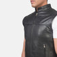 Black Leather Motorcycle Vest For Men - Leather Loom