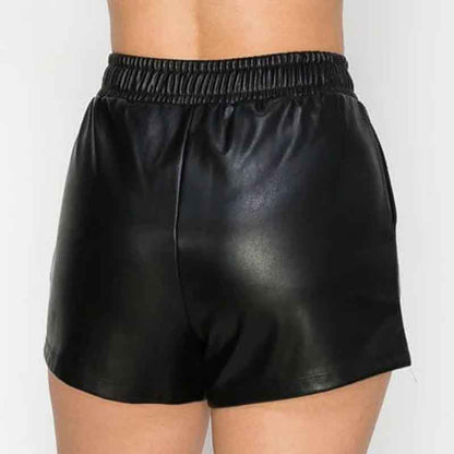 Black Leather Short Women - Leather Loom