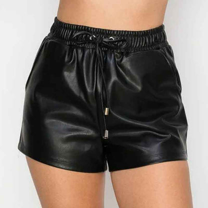 Black Leather Short Women - Leather Loom