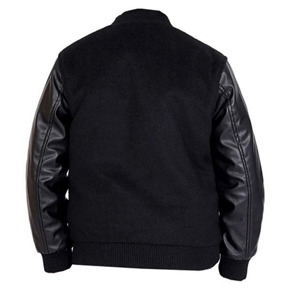 Black Bomber Jacket Kids - Leather Loom