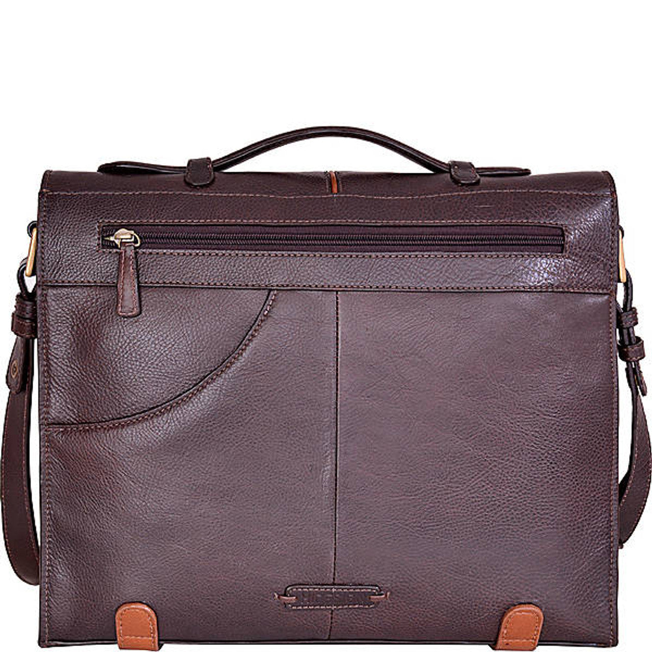 Eton 15" Laptop Compatible Leather Briefcase - Leather Loom