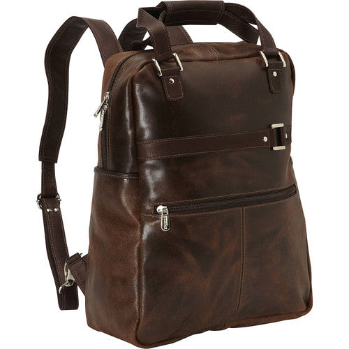 Vintage Laptop Carry-All/Convertible Backpack - Leather Loom