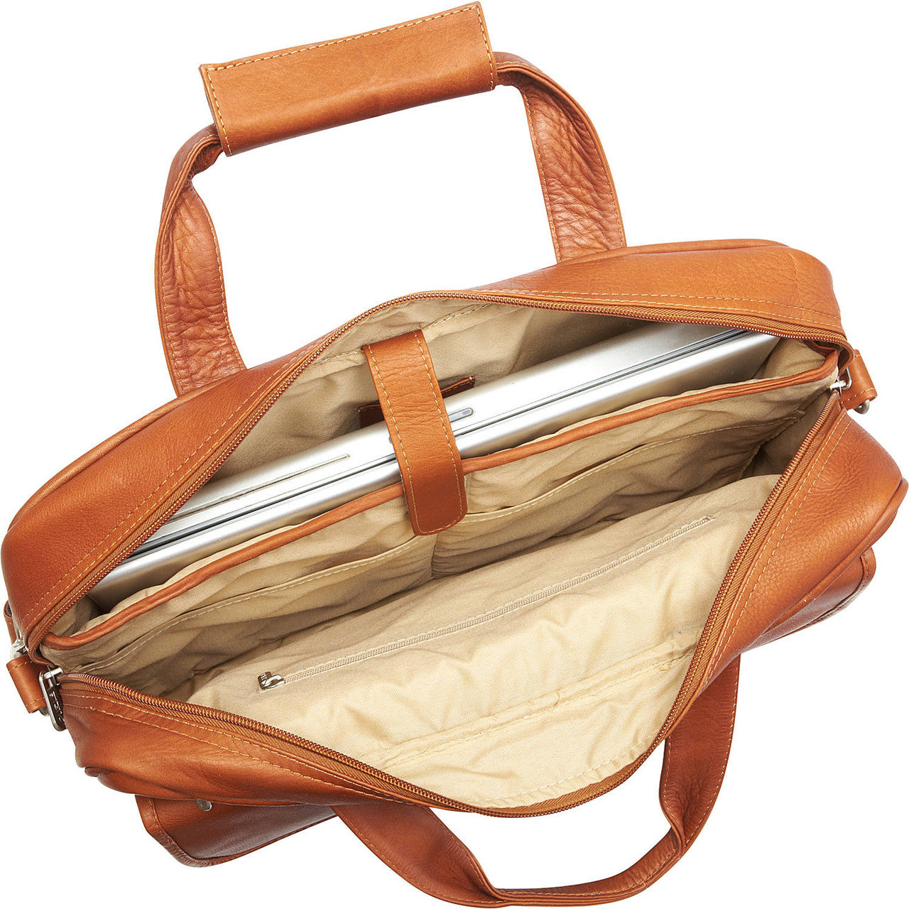 Slim Top-Zip Briefcase - Leather Loom