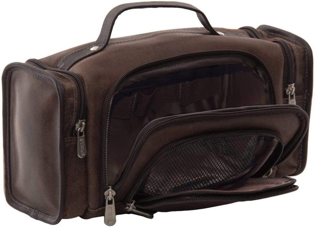 Multi-Compartment Toiletry Kit - Leather Loom