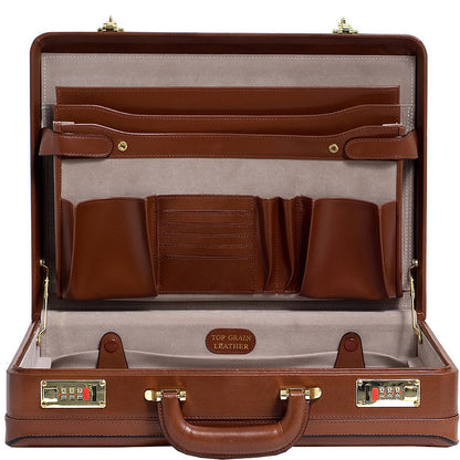 Coughlin Leather Expandable Attache Case - Leather Loom