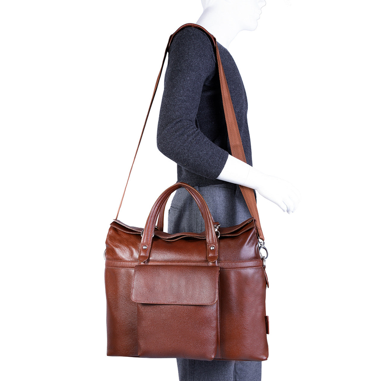 Edgefield Roll Top Laptop Briefcase - Leather Loom