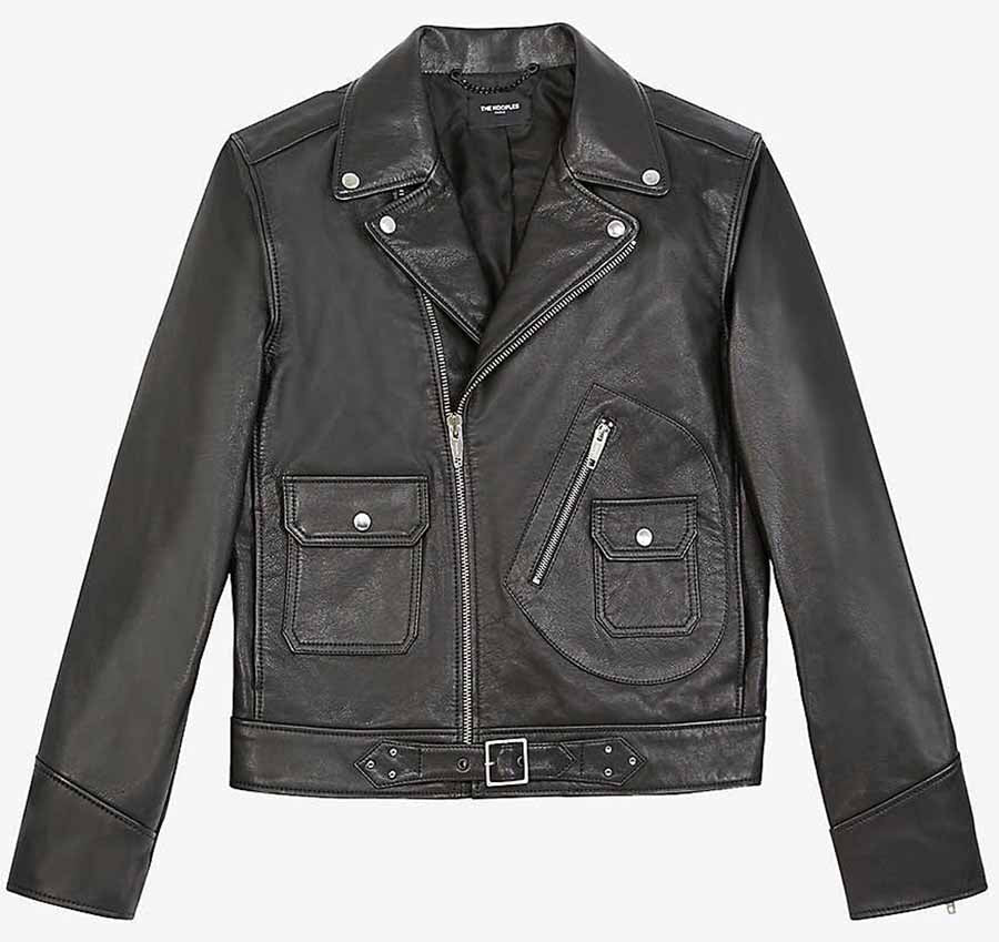 Trendy Mens Black Leather Biker Jacket - Leather Loom
