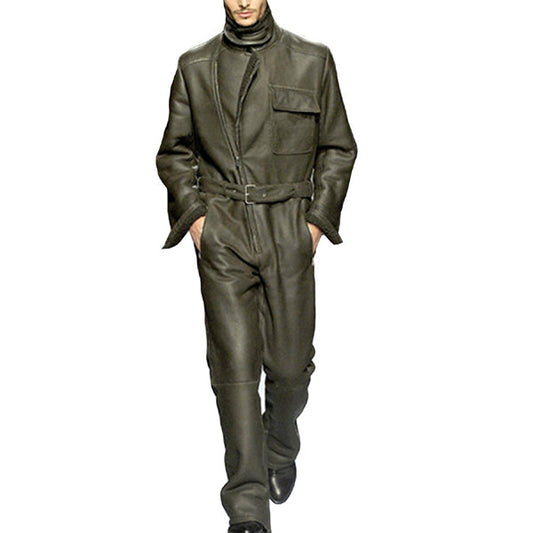 Cool Style Leather Jumpsuit For Men - Leather Loom