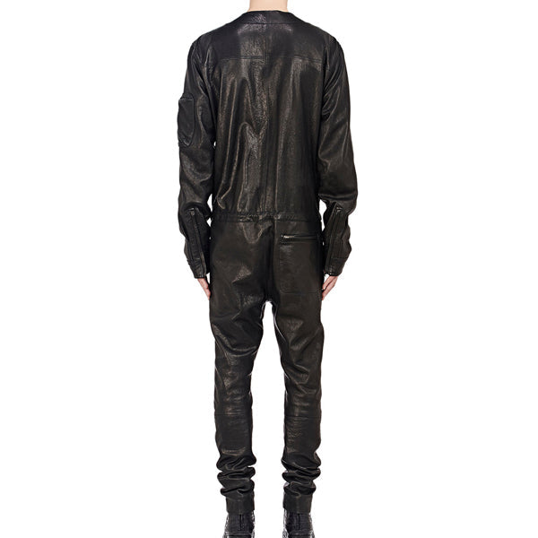 Cool Style Shirt Look Leather Jumpsuit For Men - Leather Loom