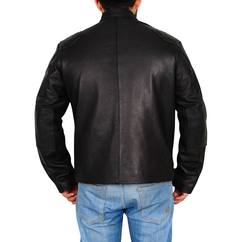 Mens Leather Biker Jacket In Black - Leather Loom