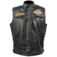 Harley Davidson Men's Black Biker Motorcycle Genuine Leather Vest - Leather Loom