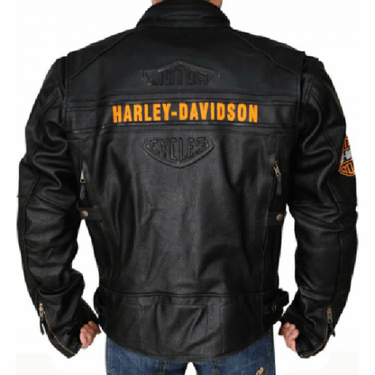 Harley Davidson Black Motorcycle Biker Vented Jacket - Leather Loom