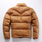 Men's Down Puffer Leather Jacket