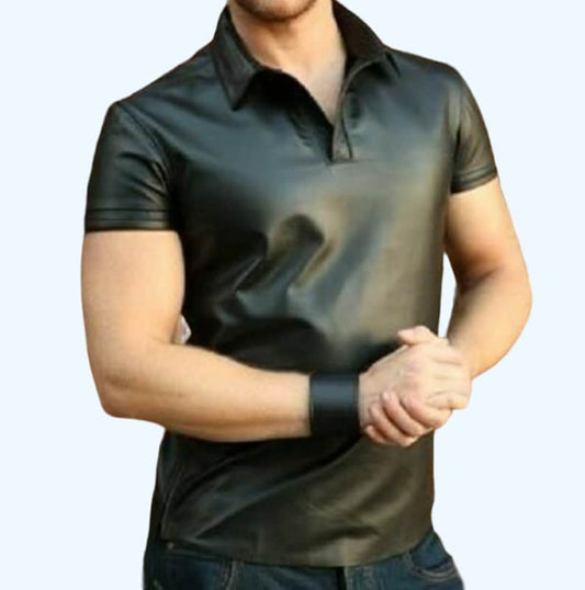 Men's Classic Skinnyfit Leather Shirt - Leather Loom