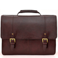 Charles Double Gusset 17" Leather Laptop Briefcase - Leather Loom