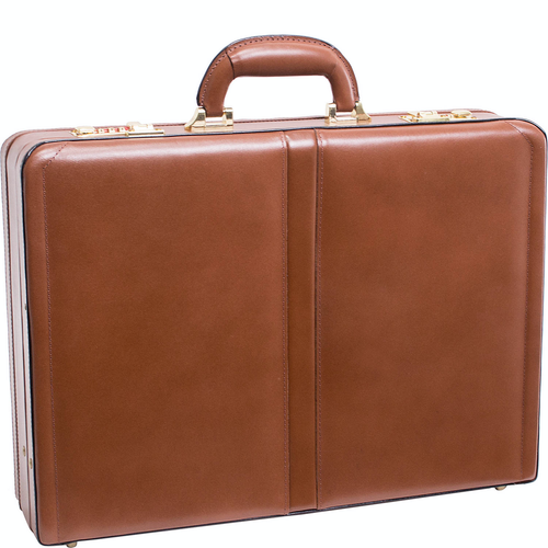 Harper Leather Expandable Attache Case - Leather Loom