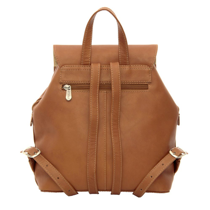 Flap-Over Button Backpack - Leather Loom