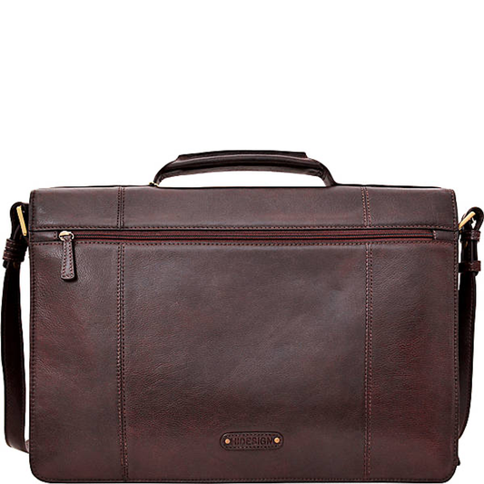 Charles Double Gusset 17" Leather Laptop Briefcase - Leather Loom