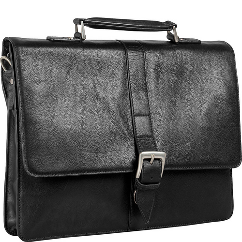 Hudson Large 15" Laptop Compatible Leather Briefcase - Leather Loom