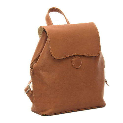 Flap-Over Button Backpack - Leather Loom
