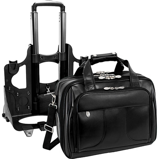 Chicago Leather Wheeled 15.6" Laptop Case - Leather Loom