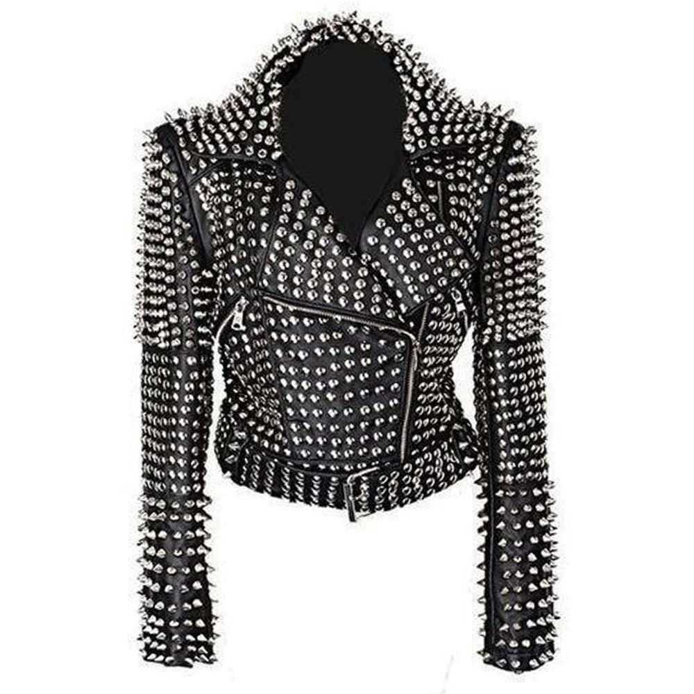 Spiked Metal Studded Leather Jacket