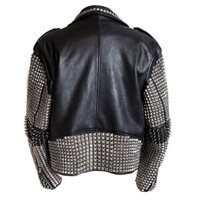 Punk Studded Leather Jacket Men