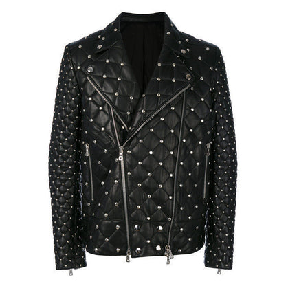 Mens Studded Motorcycle Jacket