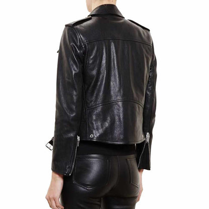 Men Black Leather Studded Jacket