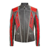 Men Studded Leather Jacket