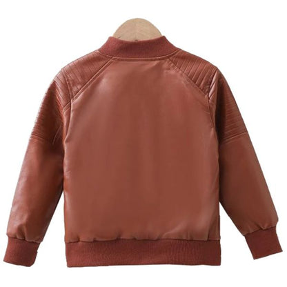 Kids Leather Bomber Jacket - Leather Loom