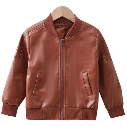 Kids Leather Bomber Jacket - Leather Loom