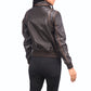 Womens A-2 Brown Leather Bomber Jacket - Leather Loom