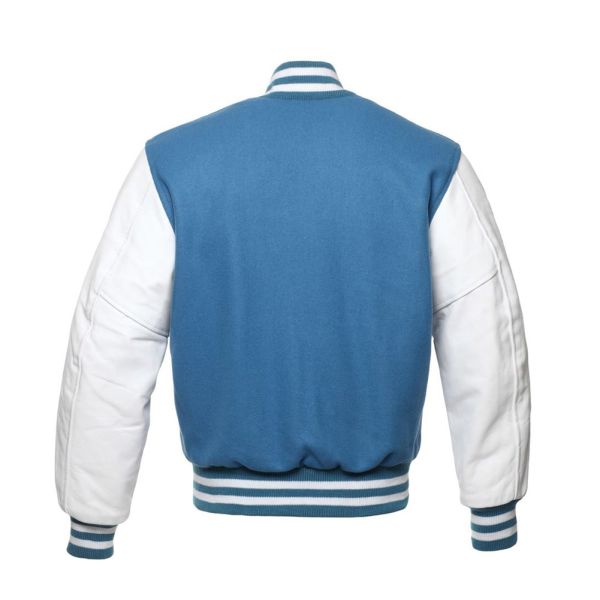 Light Blue Baseball Jacket - Leather Loom