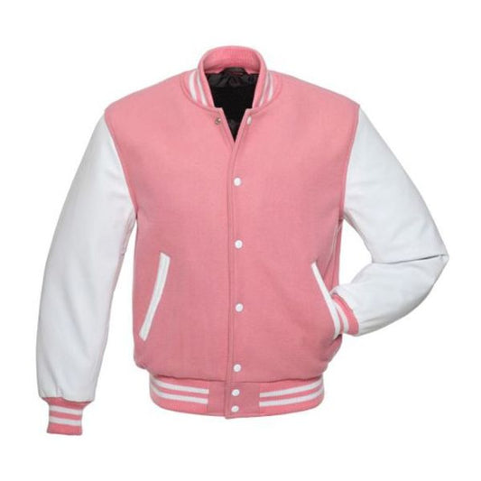Light Pink Varsity Jacket - Leather Loom