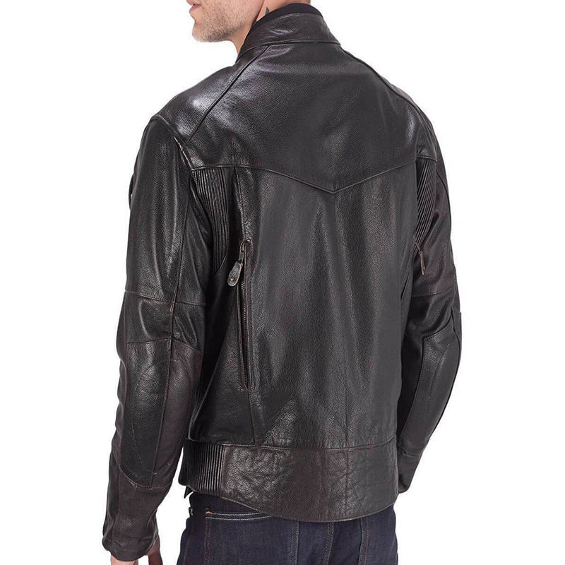 Men Classic Motorcycle Leather Jacket - Leather Loom