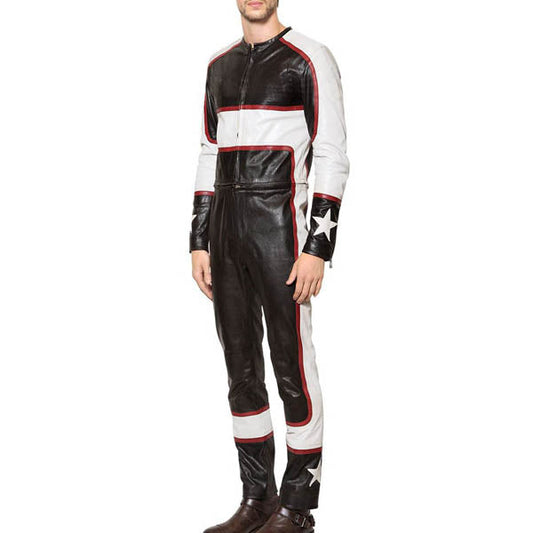 Men Leather Racing Jumpsuit - Leather Loom