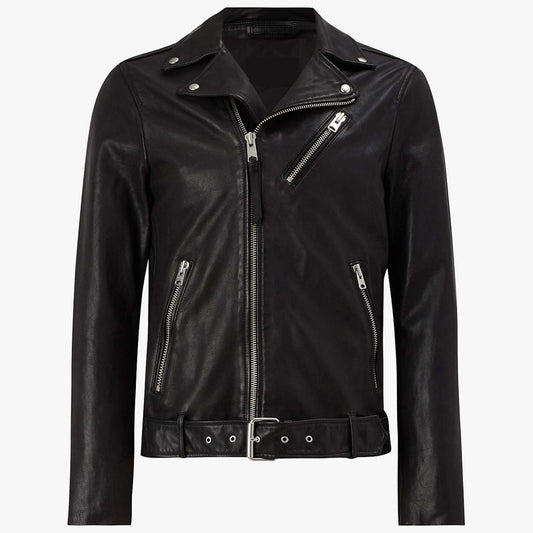 Pure Black Leather Jacket For Men - Leather Loom