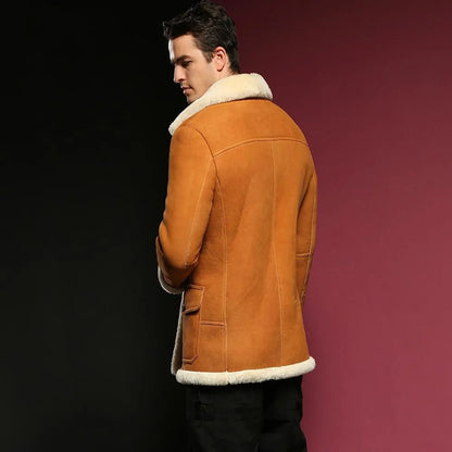 Men's B3 Shearling Jacket - Long Style Fur Coat - Leather Loom